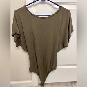 Xena Twist Back bodysuit - Olive small